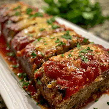 Garlic Parmesan Chicken Meatloaf taken with iphone 15 pro max --iw 2 --ar 4:5 --v 6.0 --raw
