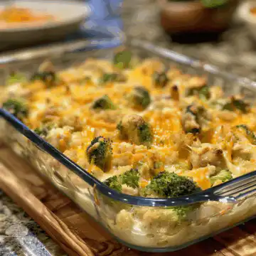 Healthier Broccoli Chicken Casserole taken with iphone 15 pro max --iw 2 --ar 4:5 --v 6.0 --raw