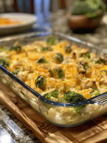 Healthier Broccoli Chicken Casserole taken with iphone 15 pro max --iw 2 --ar 4:5 --v 6.0 --raw