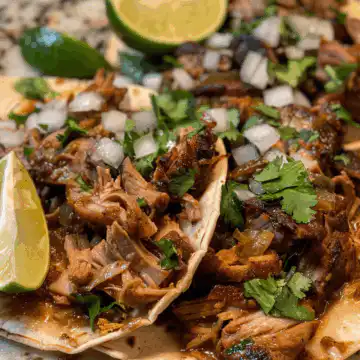 Juicy Slow Cooker Pork Carnitas taken with iphone 15 pro max --iw 2 --ar 4:5 --v 6.0 --raw
