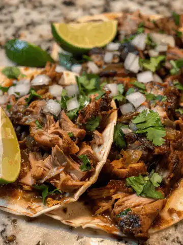 Juicy Slow Cooker Pork Carnitas taken with iphone 15 pro max --iw 2 --ar 4:5 --v 6.0 --raw