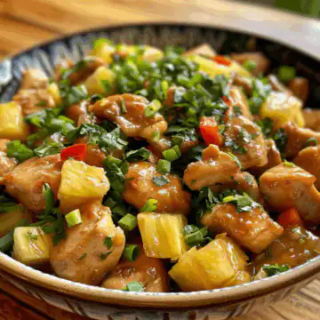 Kung Pao Pineapple Chicken Stir Fry taken with iphone 15 pro max --iw 2 --ar 4:5 --v 6.0 --raw