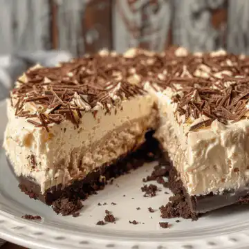 No-Bake German Chocolate Cheesecake taken with iphone 15 pro max --iw 2 --ar 4:5 --v 6.0 --raw