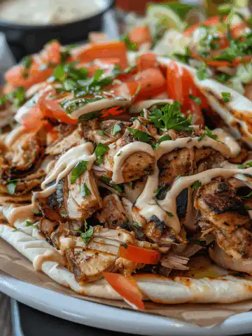 Perfect Chicken Shawarma with Garlic Sauce taken with iphone 15 pro max --iw 2 --ar 4:5 --v 6.0 --raw