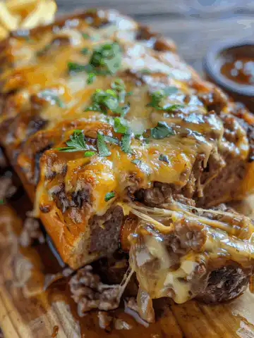Philly Cheesesteak Meatloaf taken with iphone 15 pro max --iw 2 --ar 4:5 --v 6.0 --raw