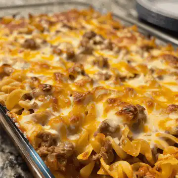 Sour Cream Beef Noodle Casserole taken with iphone 15 pro max --iw 2 --ar 4:5 --v 6.0 --raw