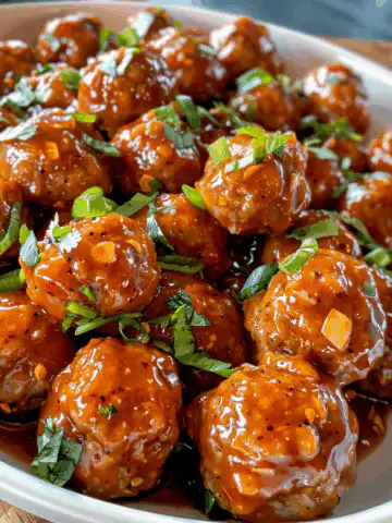 Sweet Chili Meatballs taken with iphone 15 pro max --iw 2 --ar 4:5 --v 6.0 --raw