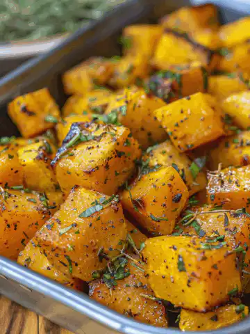 Sweet & Savory: Brown Sugar Roasted Butternut Squash Perfection taken with iphone 15 pro max --iw 2 --ar 4:5 --v 6.0 --raw