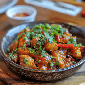 Thai Sweet Chili Chicken taken with iphone 15 pro max --iw 2 --ar 4:5 --v 6.0 --raw