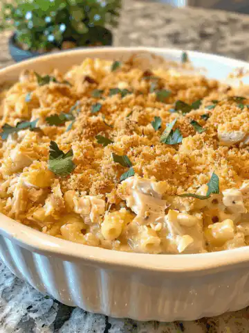 Tuna Casserole taken with iphone 15 pro max --iw 2 --ar 4:5 --v 6.0 --raw
