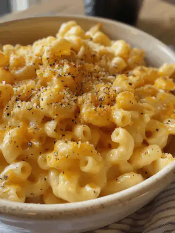 5 Ingredient Mac and Cheese taken with iphone 15 pro max --iw 2 --ar 4:5 --v 6.0 --raw