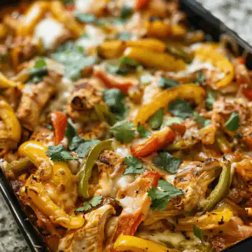 Best Chicken Fajita Casserole taken with iphone 15 pro max --iw 2 --ar 4:5 --v 6.0 --raw