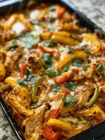 Best Chicken Fajita Casserole taken with iphone 15 pro max --iw 2 --ar 4:5 --v 6.0 --raw