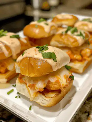Buffalo Chicken Sliders taken with iphone 15 pro max --iw 2 --ar 4:5 --v 6.0 --raw