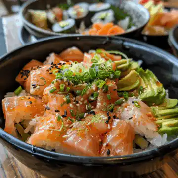 California Roll Sushi Bowls taken with iphone 15 pro max --iw 2 --ar 4:5 --v 6.0 --raw
