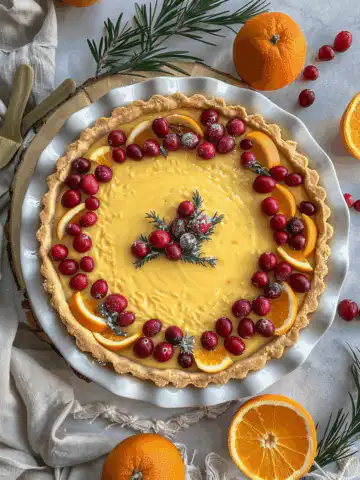 Cranberry-Orange Curd Tart taken with iphone 15 pro max --iw 2 --ar 4:5 --v 6.0 --raw