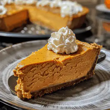EASY PUMPKIN PIE CHEESECAKE taken with iphone 15 pro max --iw 2 --ar 4:5 --v 6.0 --raw