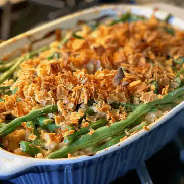 Fresh Green Bean Casserole from Scratch taken with iphone 15 pro max --iw 2 --ar 4:5 --v 6.0 --raw