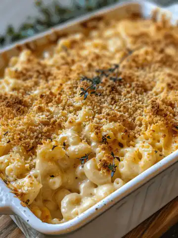 Gourmet Baked Mac and Cheese with a Crunch taken with iphone 15 pro max --iw 2 --ar 4:5 --v 6.0 --raw