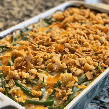 Greenbean casserole recipe taken with iphone 15 pro max --iw 2 --ar 4:5 --v 6.0 --raw