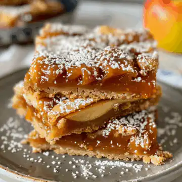 Irresistible Salted Caramel Apple Bars for Fall taken with iphone 15 pro max --iw 2 --ar 4:5 --v 6.0 --raw