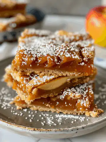 Irresistible Salted Caramel Apple Bars for Fall taken with iphone 15 pro max --iw 2 --ar 4:5 --v 6.0 --raw