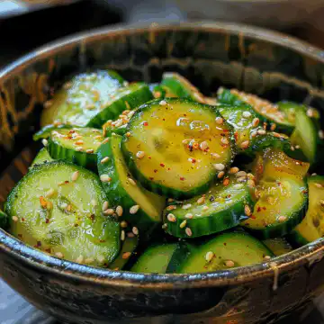Japanese Cucumber Salad taken with iphone 15 pro max --iw 2 --ar 4:5 --v 6.0 --raw