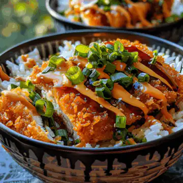 Japanese Katsu Bowls with Tonkatsu Sauce taken with iphone 15 pro max --iw 2 --ar 4:5 --v 6.0 --raw