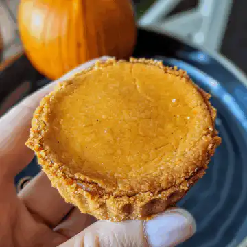 Mini Cheese Cracker Pumpkin Pie taken with iphone 15 pro max --iw 2 --ar 4:5 --v 6.0 --raw