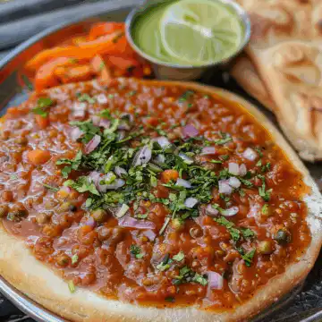 Pav Bhaji Recipe (Mumbai Street Style) taken with iphone 15 pro max --iw 2 --ar 4:5 --v 6.0 --raw