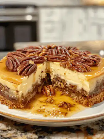 Pecan Pie Cheesecake taken with iphone 15 pro max --iw 2 --ar 4:5 --v 6.0 --raw