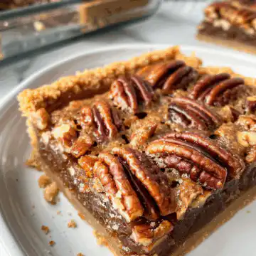 Salted Maple Pecan Pie Bars taken with iphone 15 pro max --iw 2 --ar 4:5 --v 6.0 --raw