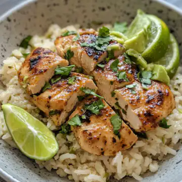 30-Minute Honey Lime Chicken with Avocado Rice Recipe taken with iphone 15 pro max --iw 2 --ar 4:5 --v 6.1 --raw