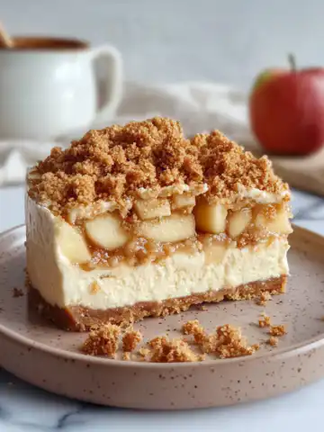 Apple Crumble Cheesecake Recipe taken with iphone 15 pro max --iw 2 --ar 4:5 --v 6.1 --raw