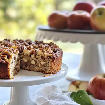 Apple Pecan Cake Recipe taken with iphone 15 pro max --iw 2 --ar 4:5 --v 6.1 --raw