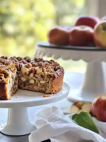 Apple Pecan Cake Recipe taken with iphone 15 pro max --iw 2 --ar 4:5 --v 6.1 --raw