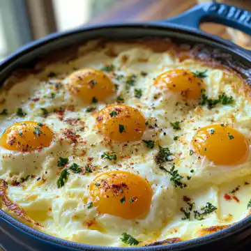 Baked Cottage Cheese Eggs Recipe taken with iphone 15 pro max --iw 2 --ar 4:5 --v 6.1 --raw
