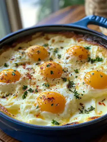 Baked Cottage Cheese Eggs Recipe taken with iphone 15 pro max --iw 2 --ar 4:5 --v 6.1 --raw