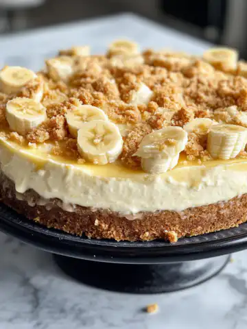 Banana Pudding Cheesecake Recipe taken with iphone 15 pro max --iw 2 --ar 4:5 --v 6.1 --raw