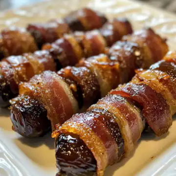 Beef Bacon Wrapped Dates Recipe taken with iphone 15 pro max --iw 2 --ar 4:5 --v 6.1 --raw