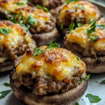 Beef Stuffed Mushrooms Recipe taken with iphone 15 pro max --iw 2 --ar 4:5 --v 6.1 --raw