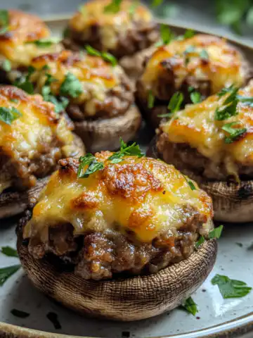 Beef Stuffed Mushrooms Recipe taken with iphone 15 pro max --iw 2 --ar 4:5 --v 6.1 --raw