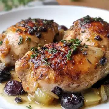 Best-Ever Blueberry Thyme Chicken Recipe taken with iphone 15 pro max --iw 2 --ar 4:5 --v 6.1 --raw
