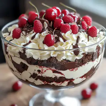 Black Forest Trifle Recipe taken with iphone 15 pro max --iw 2 --ar 4:5 --v 6.1 --raw