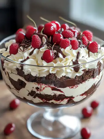 Black Forest Trifle Recipe taken with iphone 15 pro max --iw 2 --ar 4:5 --v 6.1 --raw