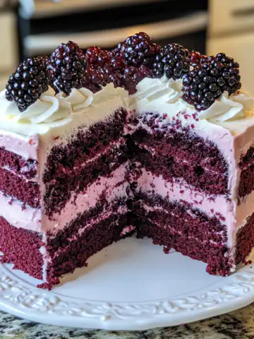 Blackberry Velvet Gothic Cake Recipe taken with iphone 15 pro max --iw 2 --ar 4:5 --v 6.1 --raw