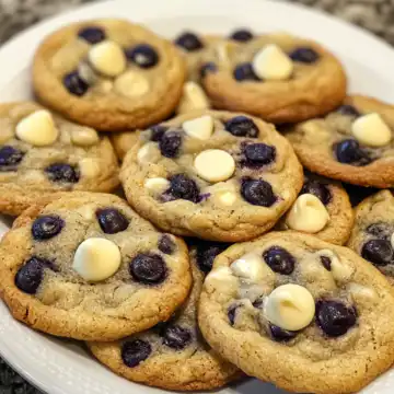 Blueberry White Chocolate Chip Cookies Recipe taken with iphone 15 pro max --iw 2 --ar 4:5 --v 6.1 --raw