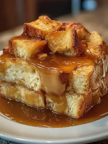 Bread Pudding with Vanilla Caramel Sauce Recipe taken with iphone 15 pro max --iw 2 --ar 4:5 --v 6.1 --raw