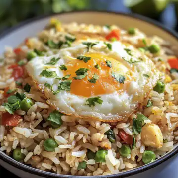 Breakfast Fried Rice Recipe taken with iphone 15 pro max --iw 2 --ar 4:5 --v 6.1 --raw