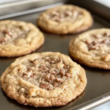 Brown Butter Toffee Cookies Recipe taken with iphone 15 pro max --iw 2 --ar 4:5 --v 6.1 --raw